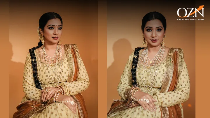 Shreya Ghoshal in Tribe by Amrapali Layered Necklaces Define Dense Composition