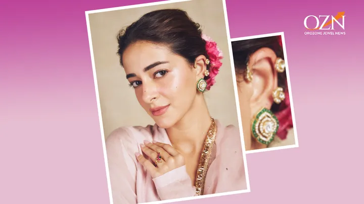 Ananya Panday’s Birdhichand Ear Cuffs Bring Heritage Detail to Press Look