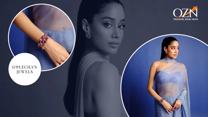 Janhvi Kapoor In Golecha Jewels Brings Ruby & Sapphire Styling into Focus