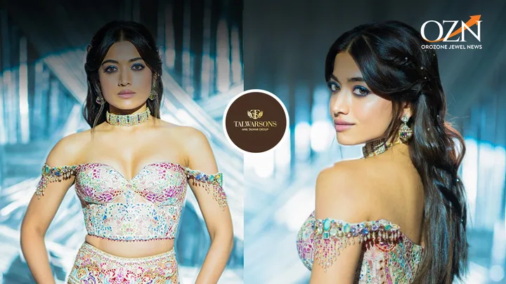 Rashmika Mandanna Elevates Pastel Couture With Talwarsons Jewellers’ Navratan Polki Choker